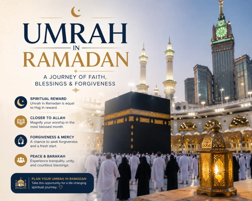 Muslims performing Umrah in Ramadan at the Holy Kaaba in Makkah during the blessed month of Ramadan.